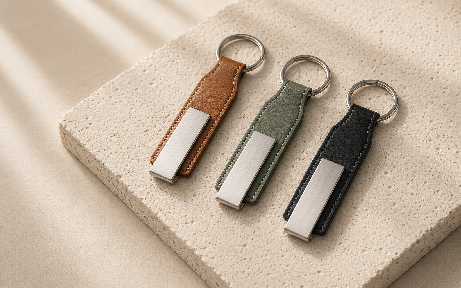 Leather keychain sets